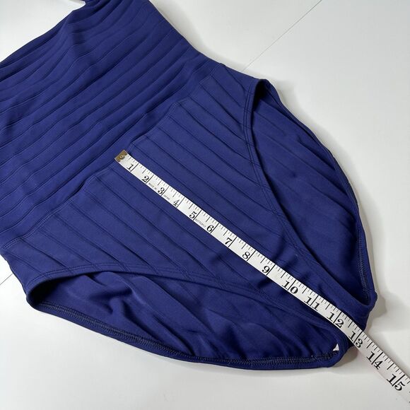 La Blanca by Rod Bettie One Piece Swimsuit Sz 16 Dark Blue Bathing Suit Textured - Picture 15 of 16